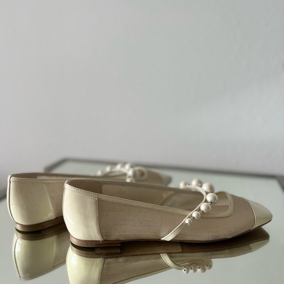 New JIMMY CHOO Ade embellished mesh Mary Jane ballet flats 38.5 $850 - Picture 8 of 14